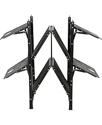 Mecale Camping Kitchen Table Cook Station, One-Piece Folding Portable Aluminum Table with Carrying Bag, 4 Side Tables and 2 Shelves