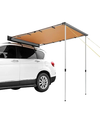 Mecale Car Side Awning, 4.6' x 6.6' Shade Coverage Vehicle Awning, PU3000mm UV50+ Retractable Awning with Storage Bag