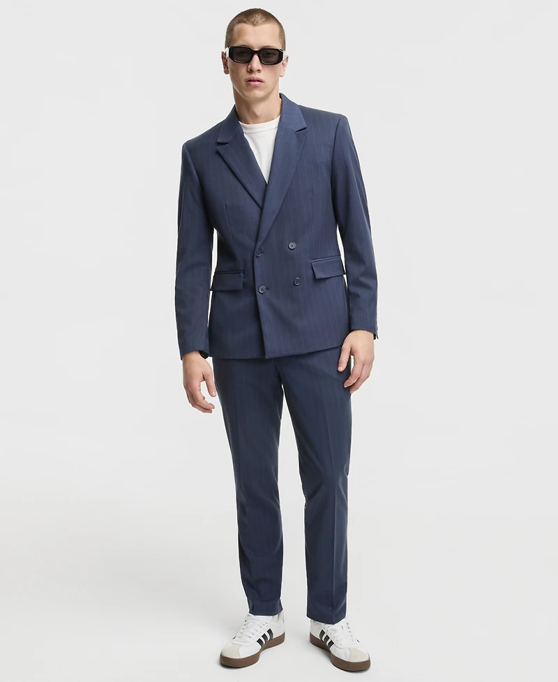 Mode of One Men's Slim-Fit Double-Breasted Pinstripe Blazer, Macy's Exclusive
