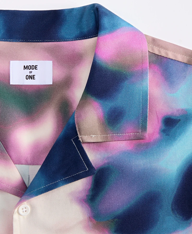 Mode of One Men's Relaxed-Fit Spray Tie Dye Short-Sleeve Shirt, Macy's Exclusive