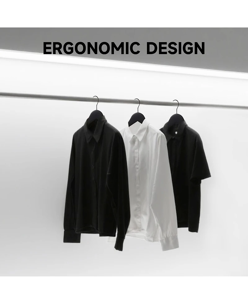 24-Pack Premium Wooden Suit Hangers with Non-Slip Pant Bar, Heavy Duty Solid Wood Coat for Jackets, Shirts, Dresses, Trousers