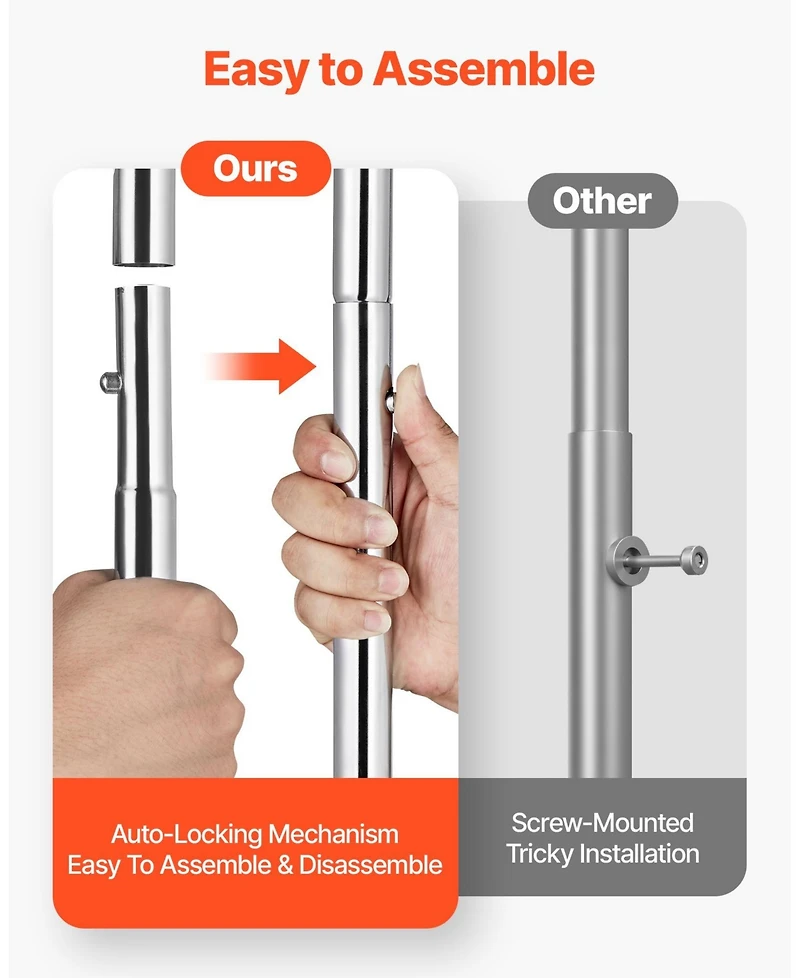 Ecooso Rolling Clothes Rack with 2 Hanging Rods & 2 Shelves, Adjustable Height, 264 lb Capacity, Carbon Steel Garment Rack with Wheels