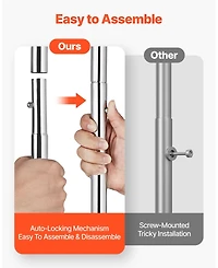 Ecooso Rolling Clothes Rack with 2 Hanging Rods & 2 Shelves, Adjustable Height, 264 lb Capacity, Carbon Steel Garment Rack with Wheels