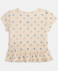 First Impressions Baby Girls' 3M-24M Mix and Match Butterfly-Print Peplum T-Shirt, Macy's Exclusive