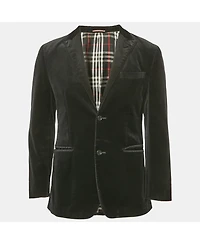 Pre-Owned Burberry Men's Black Label Black Velvet Tailored Blazer