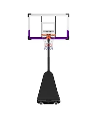 Mecale Portable Basketball Hoop, 10 ft Height Adjustable Stand with 48" Pc Backboard, Outdoor/Indoor Goal System