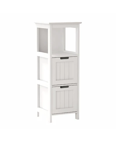 sumyeg Bathroom Floor Cabinet with 2 Drawers & 1 Shelf, Freestanding Wood Storage Organizer