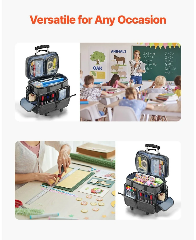 Mecale Rolling Laptop Bag for 15.6" Laptop, Wheeled Briefcase with Detachable Trolley, Telescopic Handle, Computer Tote Bag