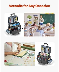 Mecale Rolling Laptop Bag for 15.6" Laptop, Wheeled Briefcase with Detachable Trolley, Telescopic Handle, Computer Tote Bag