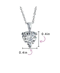 Bling Jewelry 5CT Cubic Zirconia Heart Shaped Solitaire Pendant Necklace .925 Sterling Silver