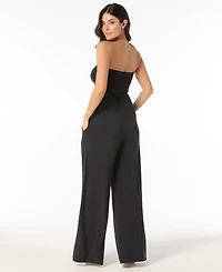 Carmen Marc Valvo Women's Beaded Detail Cover-Up Jumpsuit