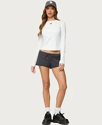 Edikted Womens Leeroy French Terry Shorts