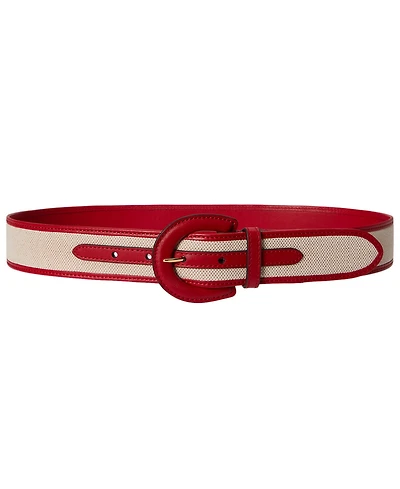 Lauren Ralph Canvas Crescent Buckle Belt