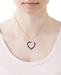 Macy's Sapphire (1-5/8 ct. t.w.) & Daimond Accent Heart Pendant Necklace in 10k Yellow Gold