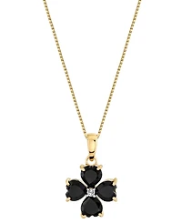 Macy's Onyx (1-3/4 ct. t.w.) & Diamond Accent Pendant Necklace in 10k Yellow Gold
