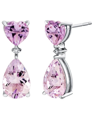 Macy's Amethyst (5-1/5 ct. t.w.) & Diamond Accent Drop Earrings in Sterling Silver