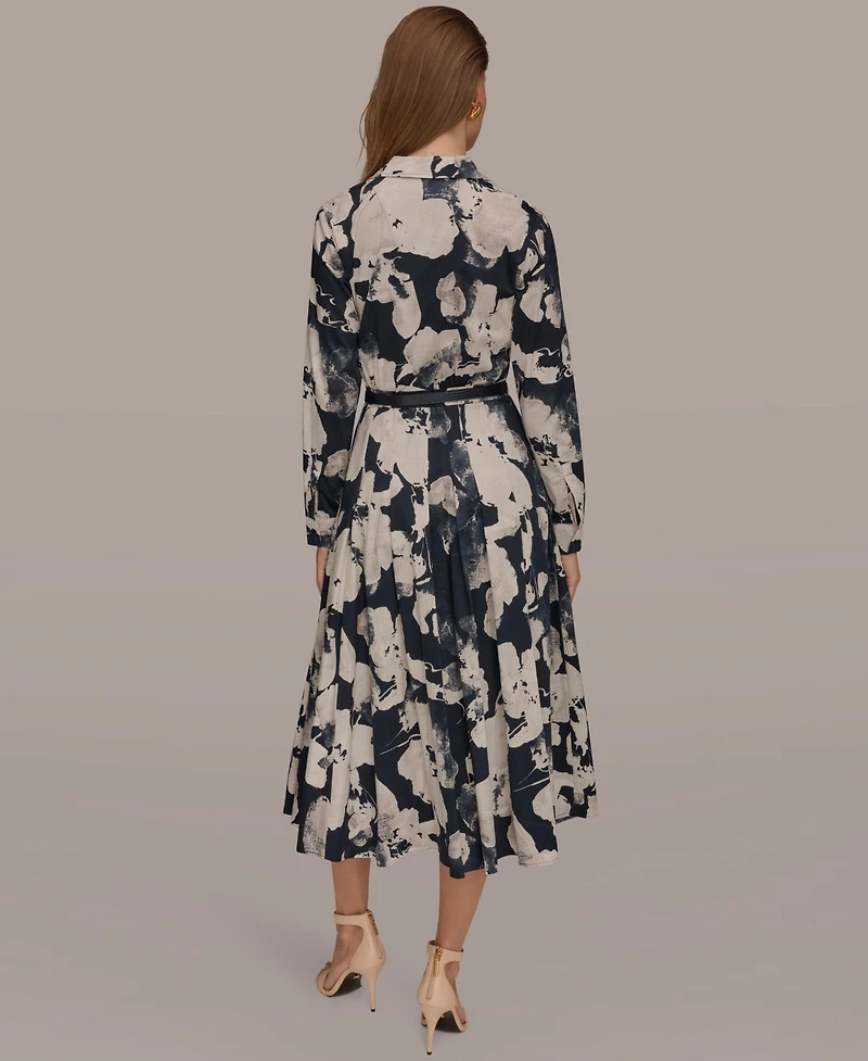 Donna Karan New York Women's Long-Sleeves Collared Midi Dress