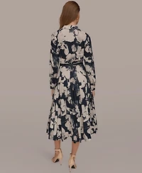 Donna Karan New York Women's Long-Sleeves Collared Midi Dress