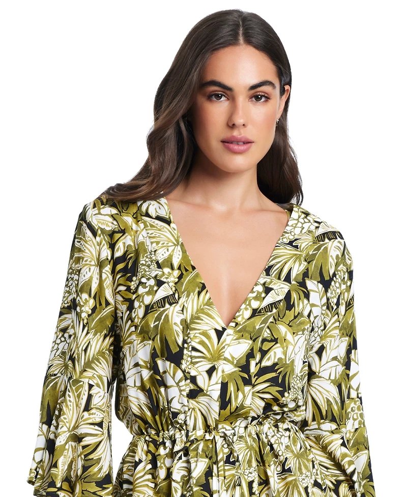 Red Carter Women's V-Neck Cover-Up Tunic Dress