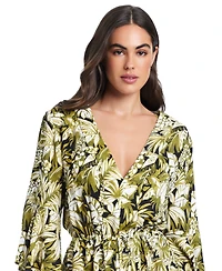 Red Carter Women's V-Neck Cover-Up Tunic Dress