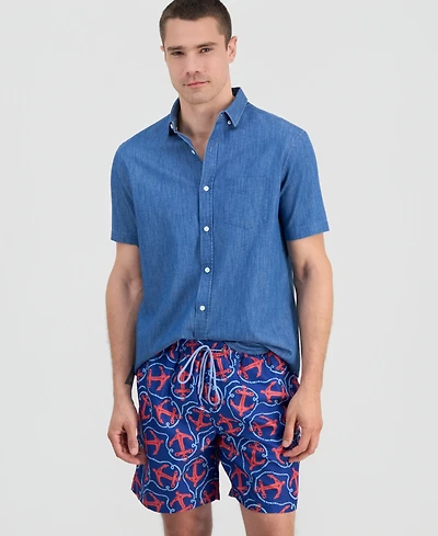 Club Room Men's Anchor Rope 7" Swim Trunks, Macy's Exclusive