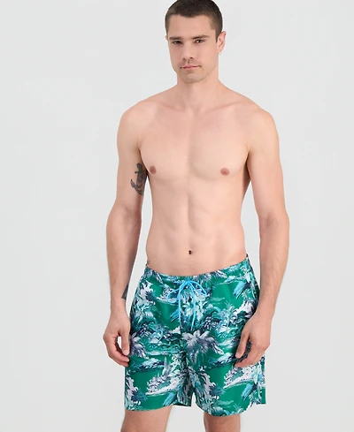 Club Room Men's Elloe Tropical Scene Swim Trunks, Macy's Exclusive