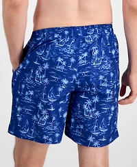 Club Room Men's Sail Toile Swim Trunks, Macy's Exclusive