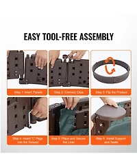 Mecale Round Sandbox w/ Cover, 47.2" x 9.1", Hdpe w/ 3 Corner Seats & Bottom Liner, Ages 3-12