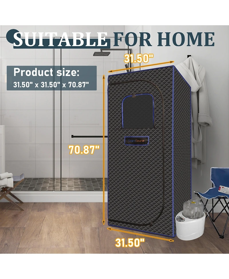 Mondawe Portable Full-Size Steam Sauna Tent with 4L 1500W Steam Generator & Chair