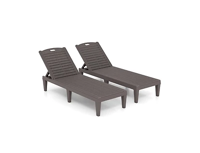 Slickblue Set of 2 Outdoor Chaise Lounge Chairs with 4-Position Back