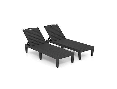 Slickblue Set of 2 Outdoor Chaise Lounge Chairs with 4-Position Back
