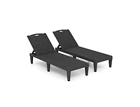 Slickblue Set of 2 Outdoor Chaise Lounge Chairs with 4-Position Back