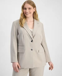 Anne Klein Plus Notched Collar Two-Button Blazer