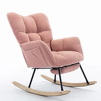 Boyel Living Modern Rocking Chair, Leisure Sofa Glider Chair, Comfy Accent Chair, Lounge Chair with High Backrest