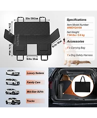 Cozito Dog Car Seat Extender | Hard-Bottom Hammock Bed, Mesh Window, 350 lb Support