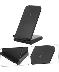 Risokeys 15w fast charging stand dual coil wireless charger, desktop mobile phone vertical wireless charger for desktop vertical and placement, black