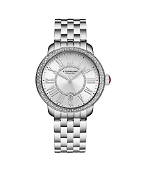 Stuhrling Celestia 4080 Women s Quartz 38mm Watch with Swarovski Crystal Bezel, Roman Numeral Sunray Dial & Stainless Steel Bracelet