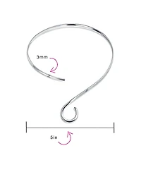 Bling Jewelry Modern S Swirl Geometric Collar Choker Statement Necklace .925 Silver Sterling