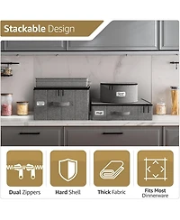 Sorbus 6-Piece Stackable Plate Carrier Set for Dinnerware, Plate Organization and Storage with Felt Plate Protector