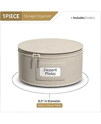 Sorbus China Storage Containers – Dinnerware Organizer for Salad Plates with Lid (Holds Service for 12) with Felt Protectors – 8.5 x 5.5