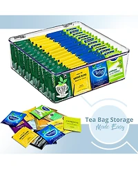 Sorbus 2 Pack 12 Compartments Tea Bag Organizer - Stores Tea Bags, Drink Packets, Condiments, and More