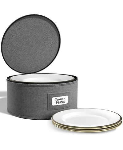 Sorbus China Storage Containers – Dinnerware Organizer for Dinner Plates with Lid (Holds Service for 12) with Felt Protectors – 12 x 6.2