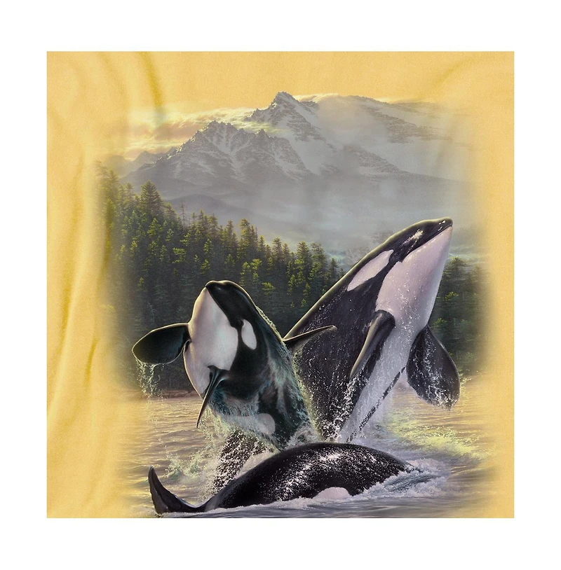 Wild Wings Men's Wildlife Breaching Orcas T Shirt