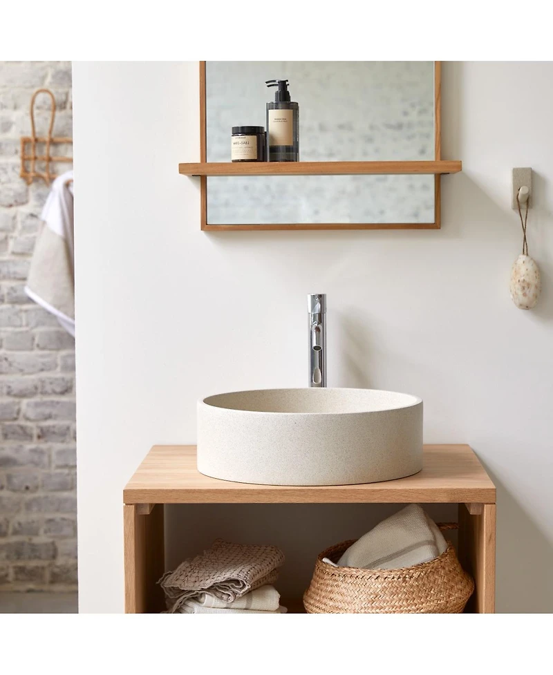 Tikamoon Gina Black Terrazzo round washbasin