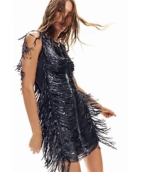 Desigual Women's Sequin fringe dress