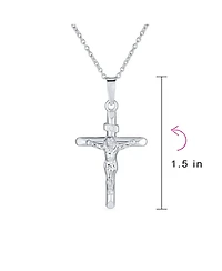 Bling Jewelry Religious Inri Jesus Crucifix Cross Necklace Pendant Sterling Silver 18 Inch