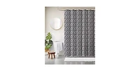 Slickblue 72-Inch Black White Leaf Pattern Polyester Shower Curtain