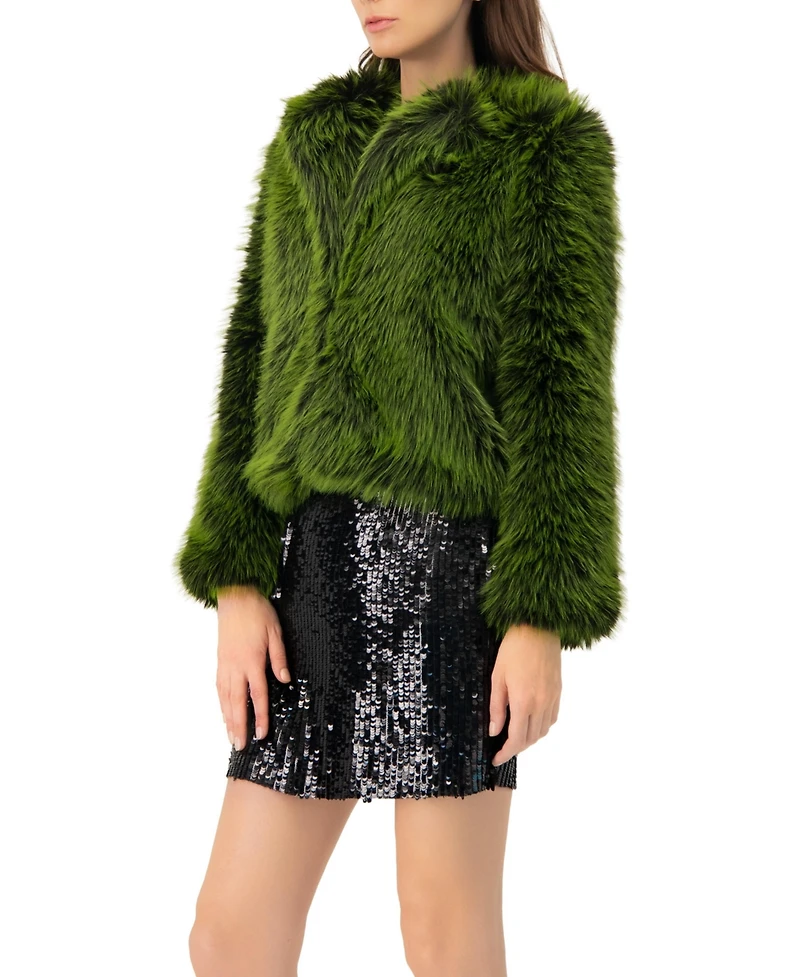 Ivonne Women's Ivonn Faux Fur Short Coat