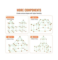 Slickblue 140PCS Glow Fort Building Kit for Kids Stem Construction Set