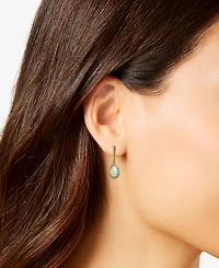 Macy's Opal (9/10 ct. t.w.) & Diamond (1/3 ct. t.w.) Earrings in 14k Yellow Gold